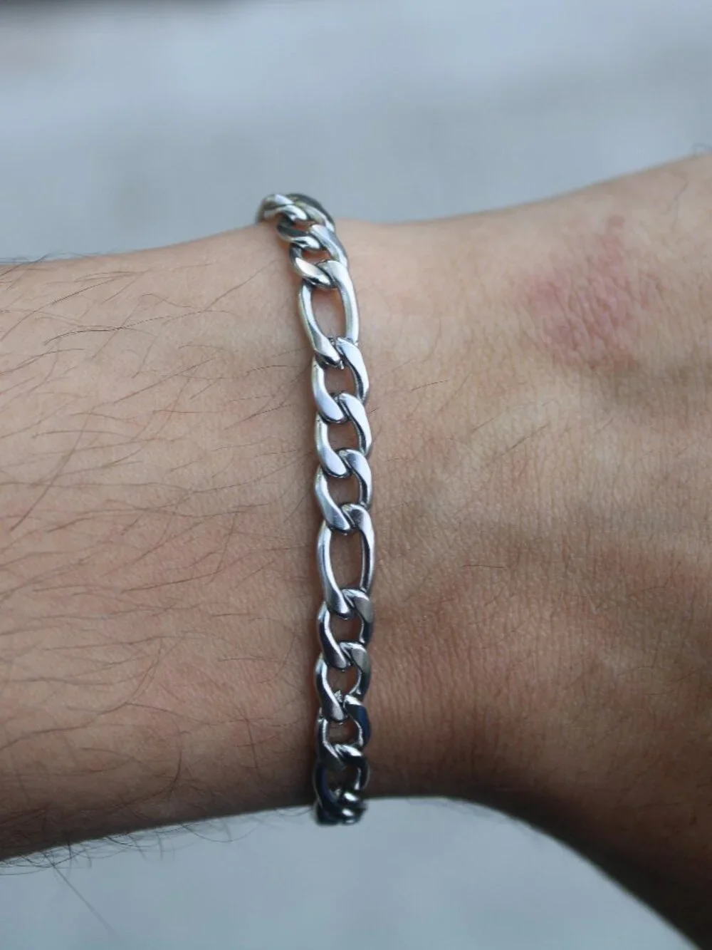 5mm Figaro Link Bracelet 7 Inch Stainless Steel